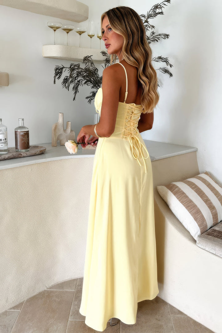 Damen Elegantes Maxikleid für den Sommer in Żółty 5