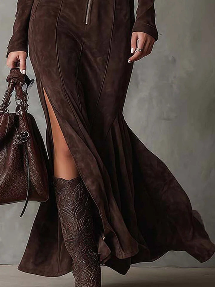 Damen elegantes Maxikleid für Herbst-Hochzeiten (3)