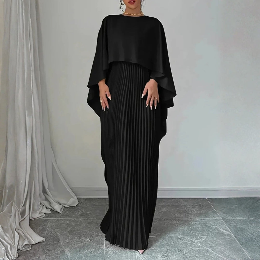 Damen Elegantes Maxikleid für Herbst-Hochzeitsgäste in Schwarz