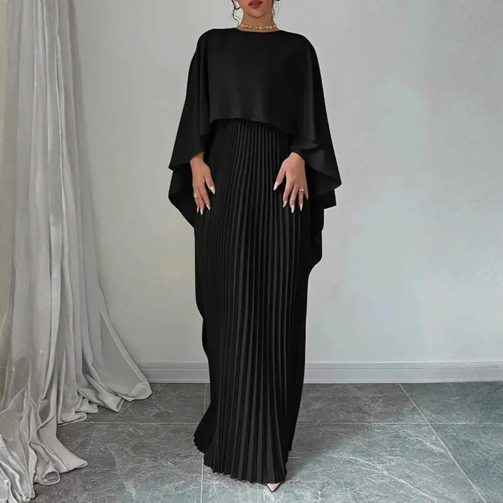 Damen Elegantes Maxikleid für Herbst-Hochzeitsgäste in Schwarz