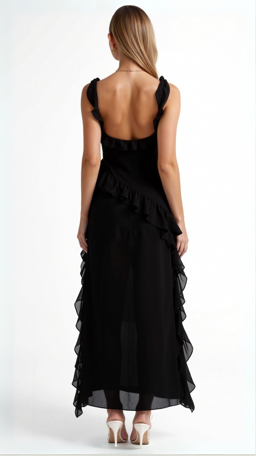 Damen elegantes Maxikleid mit fließendem Schnitt für Hochzeitsgäste und Abendanlässe (2)