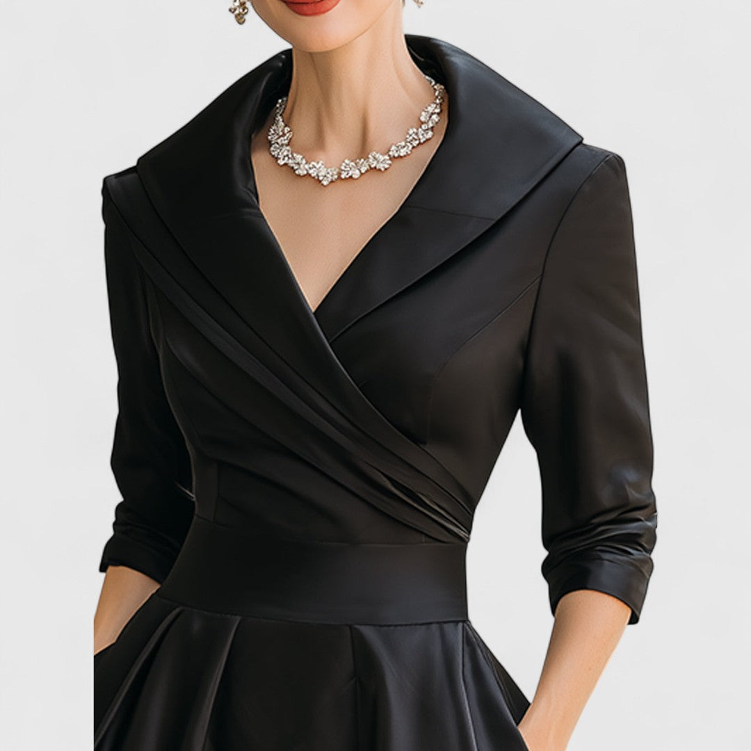 Damen Elegantes Midikleid mit ausgestelltem Rock (6)