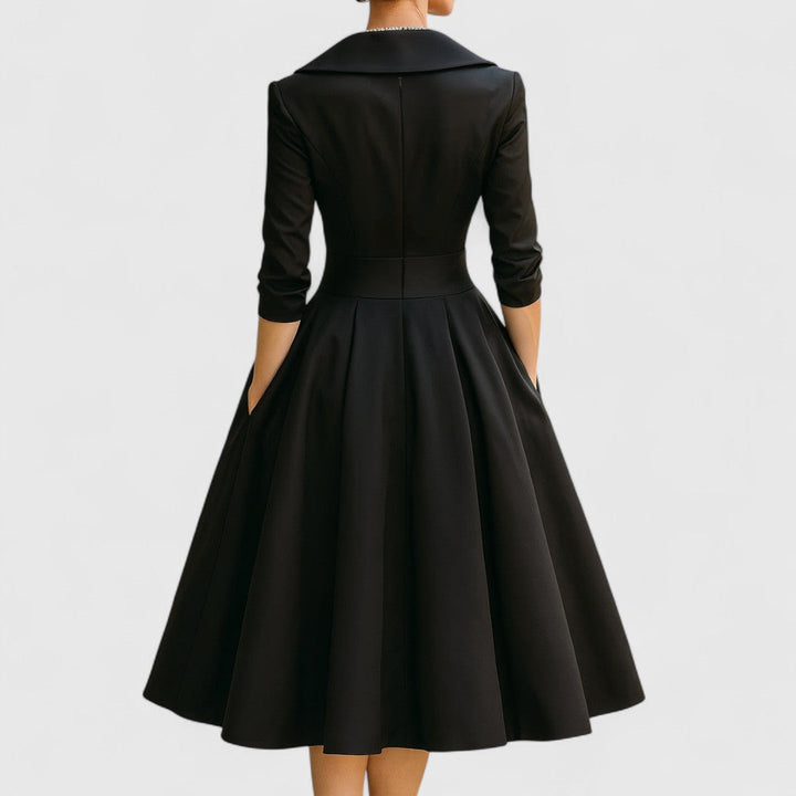 Damen Elegantes Midikleid mit ausgestelltem Rock (8)