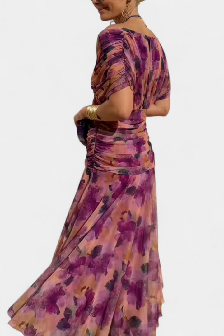Damen Elegantes Midikleid mit Carmenausschnitt (13)