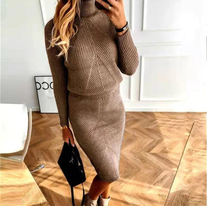 Damen Elegantes Outfit Set für vielseitige Anlässe in Braun