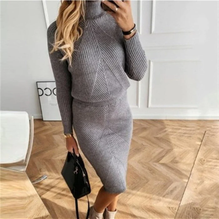 Damen Elegantes Outfit Set für vielseitige Anlässe in Grau