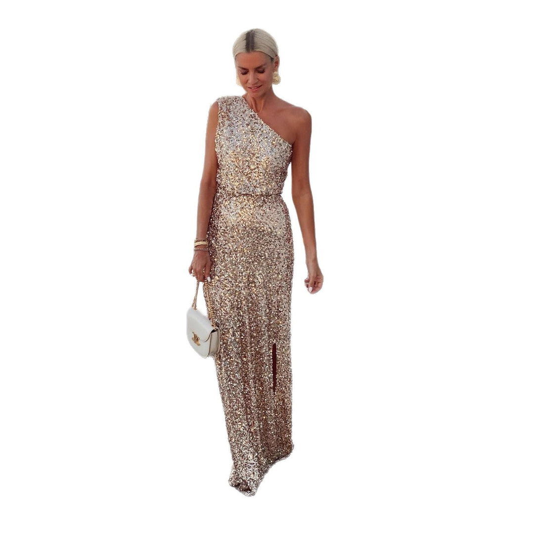 Damen Elegantes Pailletten Abendkleid für Hochzeitsgäste (5)