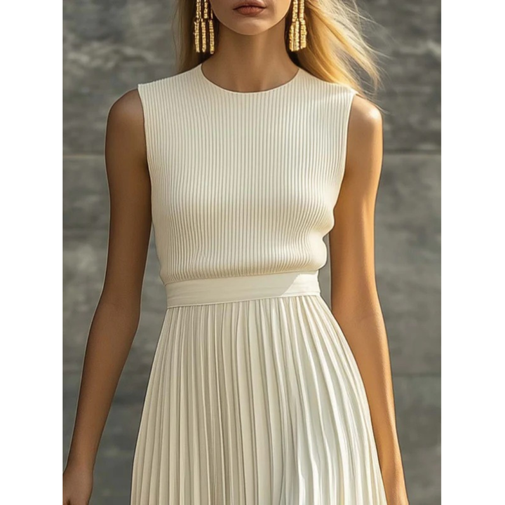 Damen Elegantes Plissee-Set für Hochzeitsgäste in Creme 4