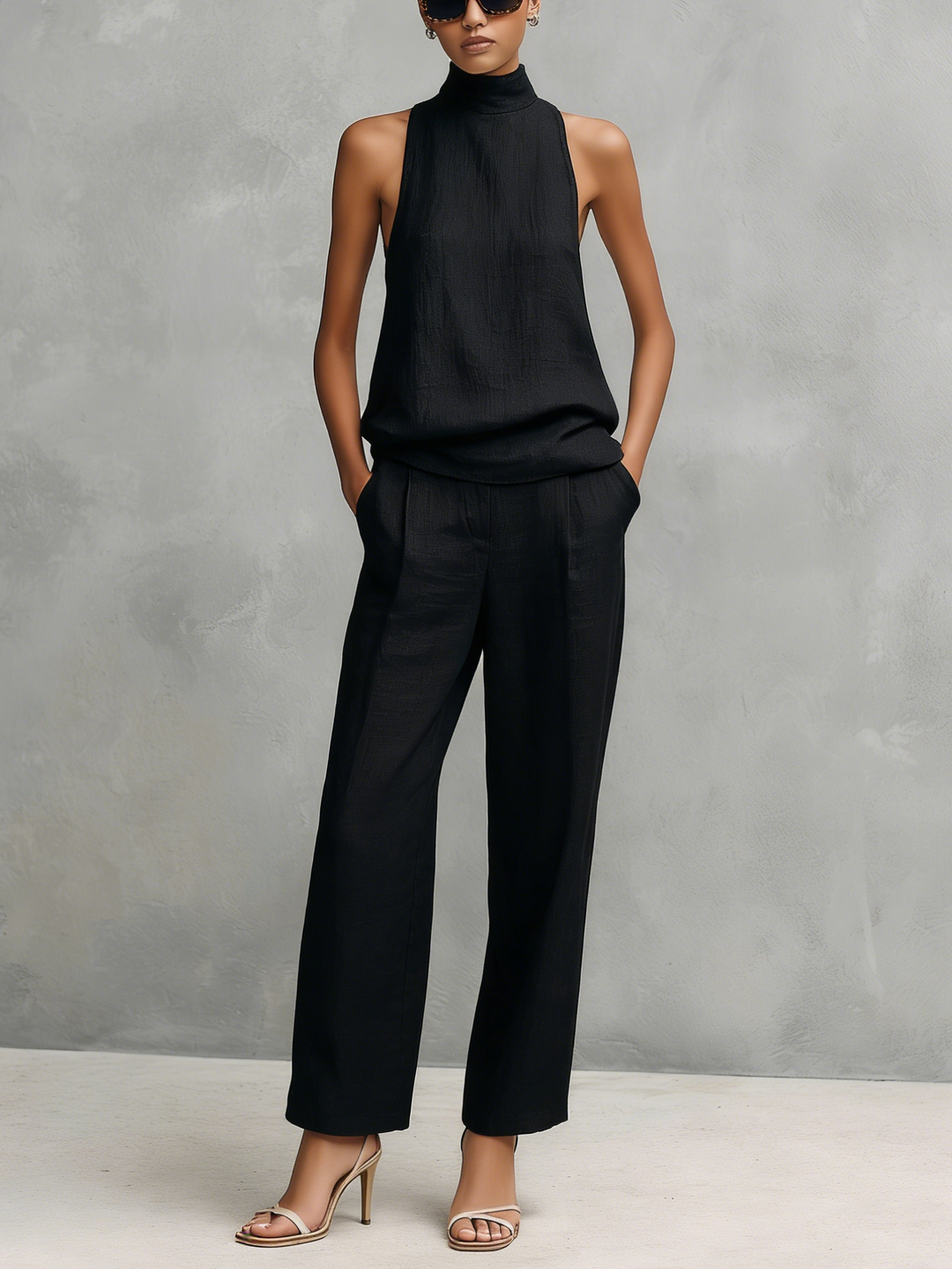 Damen elegantes Set für Sommer in Schwarz