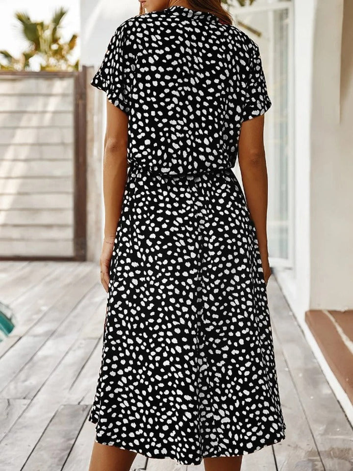 Damen Elegantes Sommerkleid Luftig Locker Midi (12)