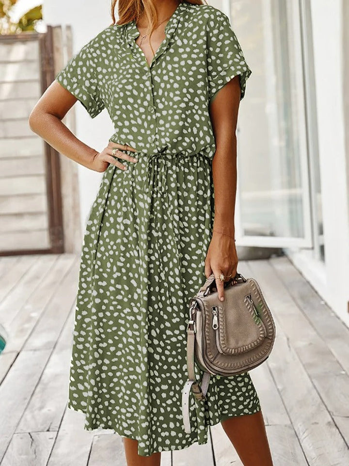 Damen Elegantes Sommerkleid Luftig Locker Midi (3)