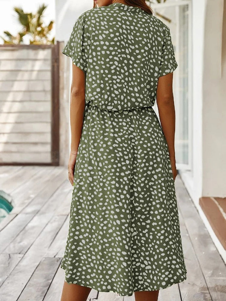 Damen Elegantes Sommerkleid Luftig Locker Midi (4)