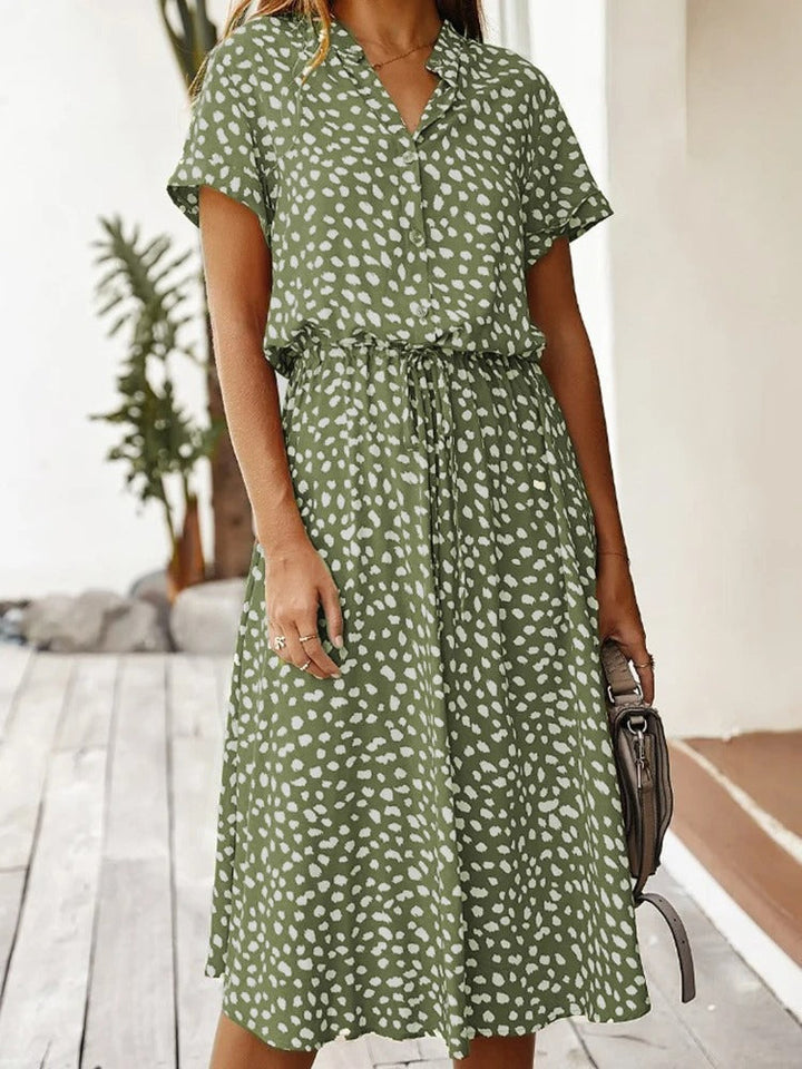Damen Elegantes Sommerkleid Luftig Locker Midi (5)