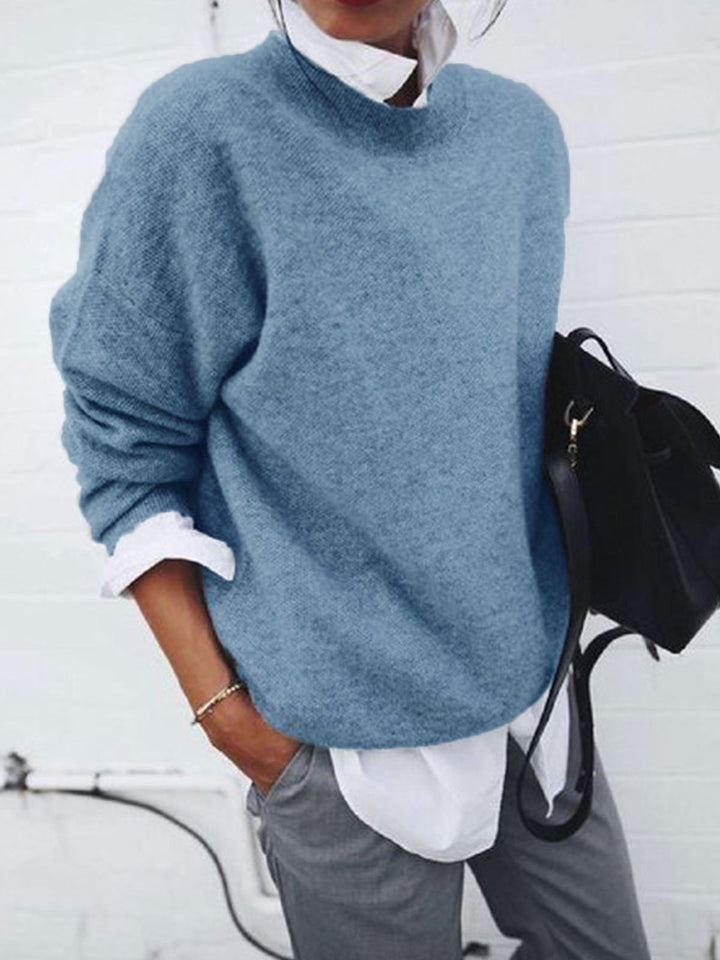Damen entspannter Pullover im modernen Stil in Blau