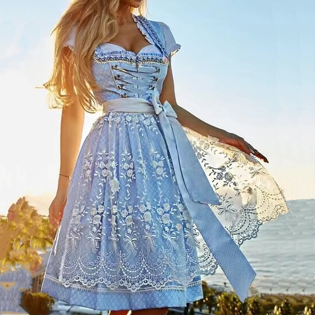 Damen Festliches Dirndl zum Oktoberfest im Herbst in Blau 2