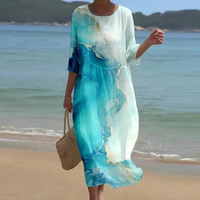 Marlene | Damen Festliches Kleid elegant drapiert und gemustert