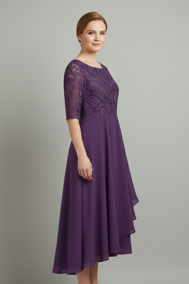 Damen Festliches Kleid Midi mit Muster (3)
