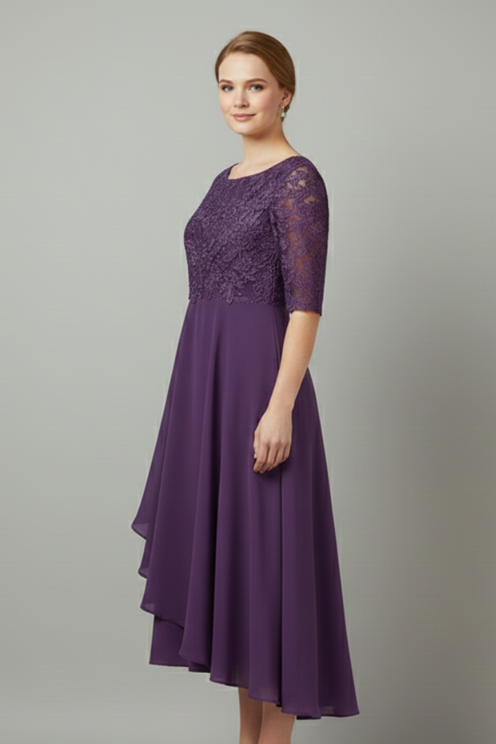 Damen Festliches Kleid Midi mit Muster (4)