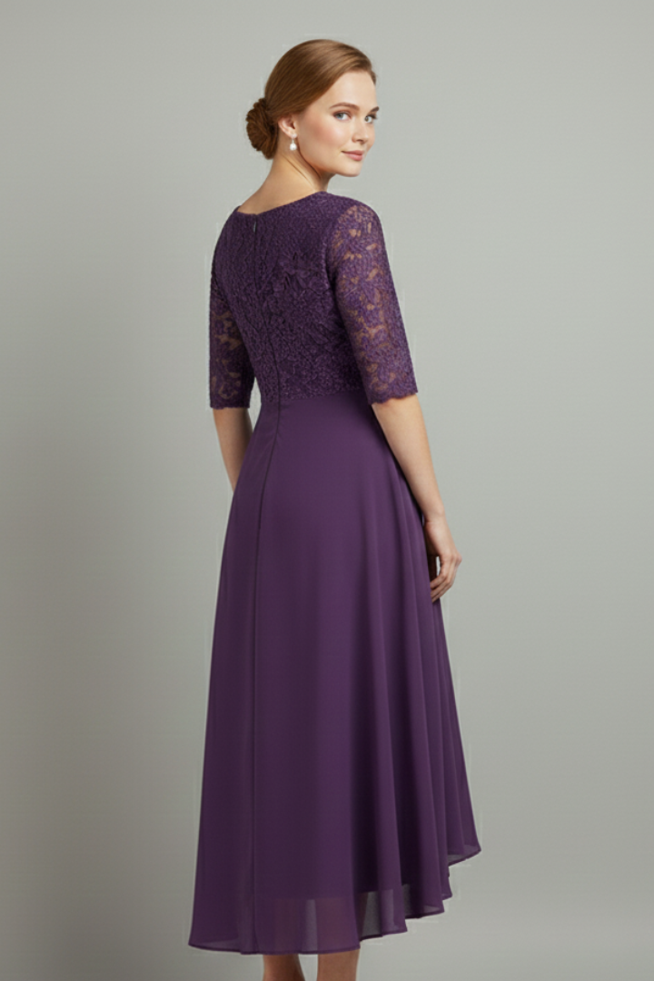 Damen Festliches Kleid Midi mit Muster (5)