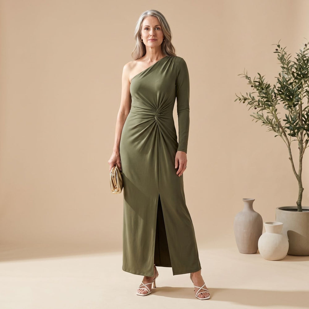 Damen Festliches Maxikleid für Hochzeitsgäste mit Knotendetail in Mintgrün