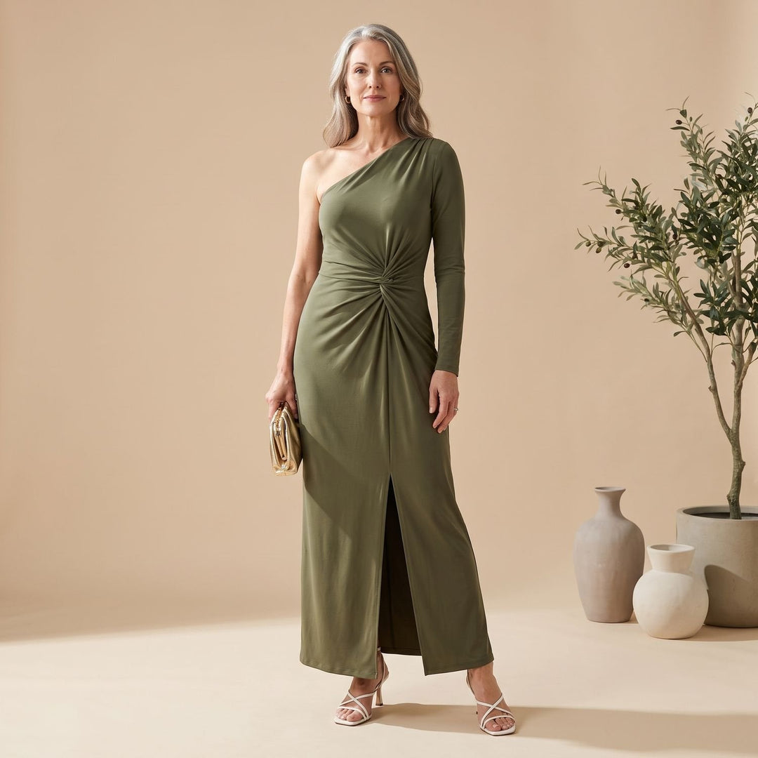 Damen Festliches Maxikleid für Hochzeitsgäste mit Knotendetail in Mintgrün