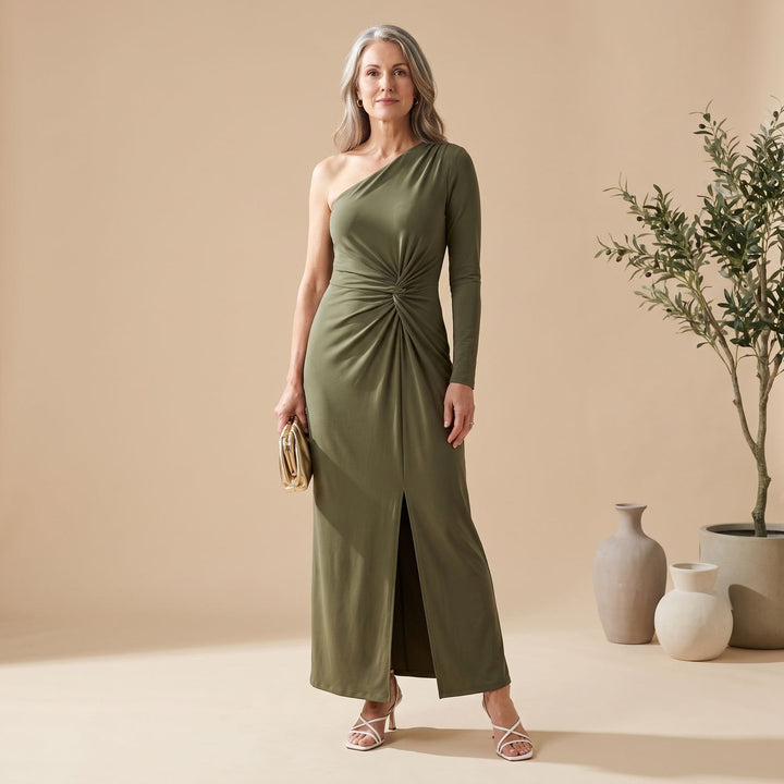 Damen Festliches Maxikleid für Hochzeitsgäste mit Knotendetail in Mintgrün
