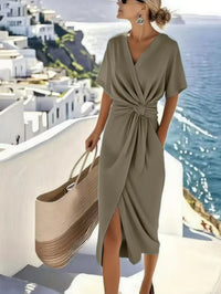 Emilia | Damen Festliches Midikleid im Wickelstil