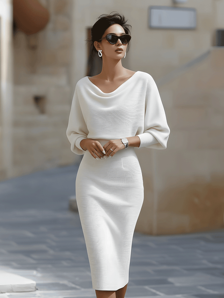 Damen figurbetontes Midikleid für Herbst-Hochzeitsgäste