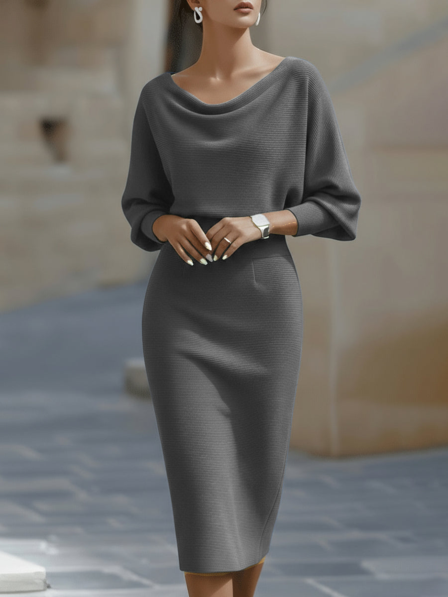 Damen figurbetontes Midikleid für Herbst-Hochzeitsgäste (3)