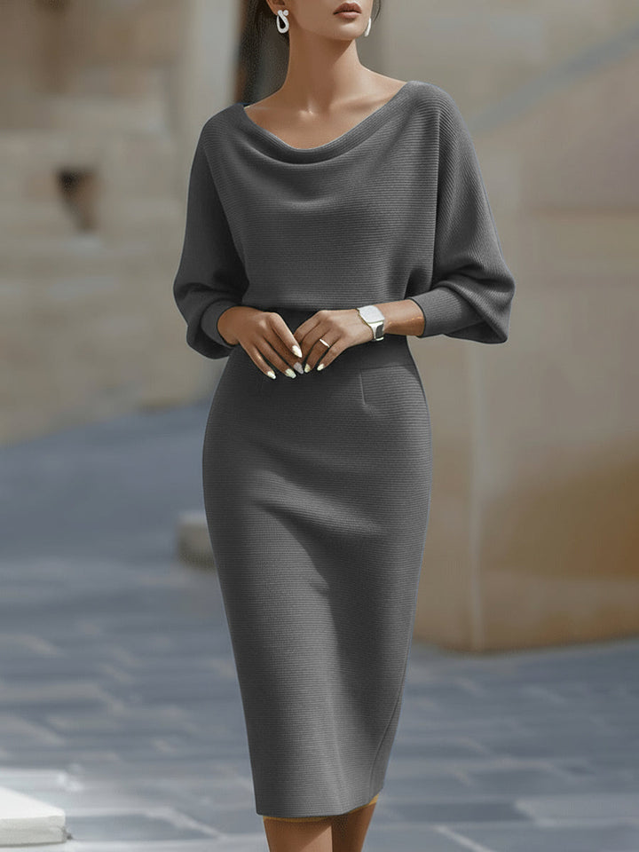 Damen figurbetontes Midikleid für Herbst-Hochzeitsgäste (3)
