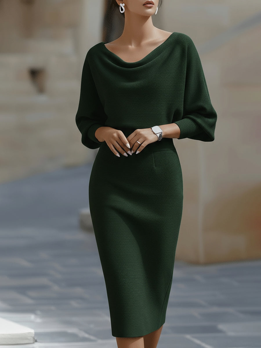 Damen figurbetontes Midikleid für Herbst-Hochzeitsgäste (4)