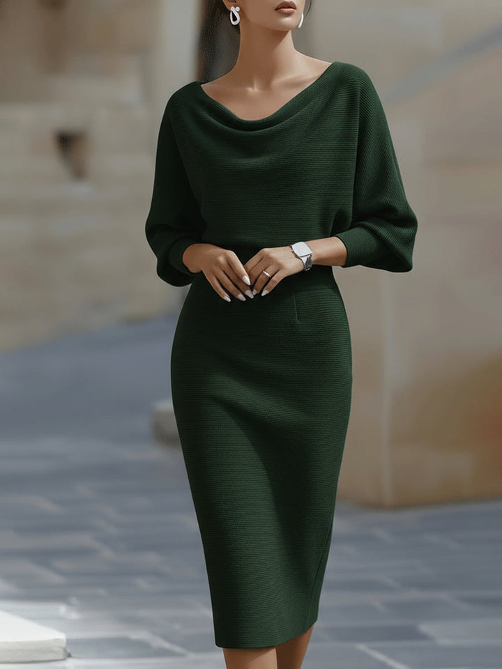 Damen figurbetontes Midikleid für Herbst-Hochzeitsgäste (4)
