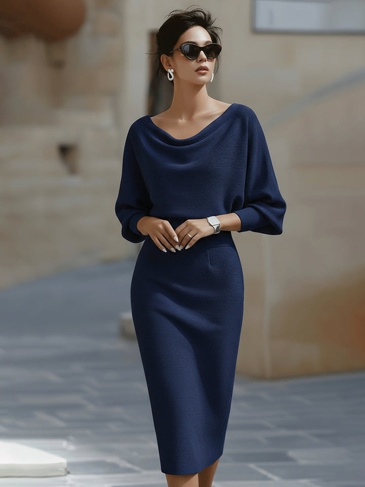 Damen figurbetontes Midikleid für Herbst-Hochzeitsgäste (5)