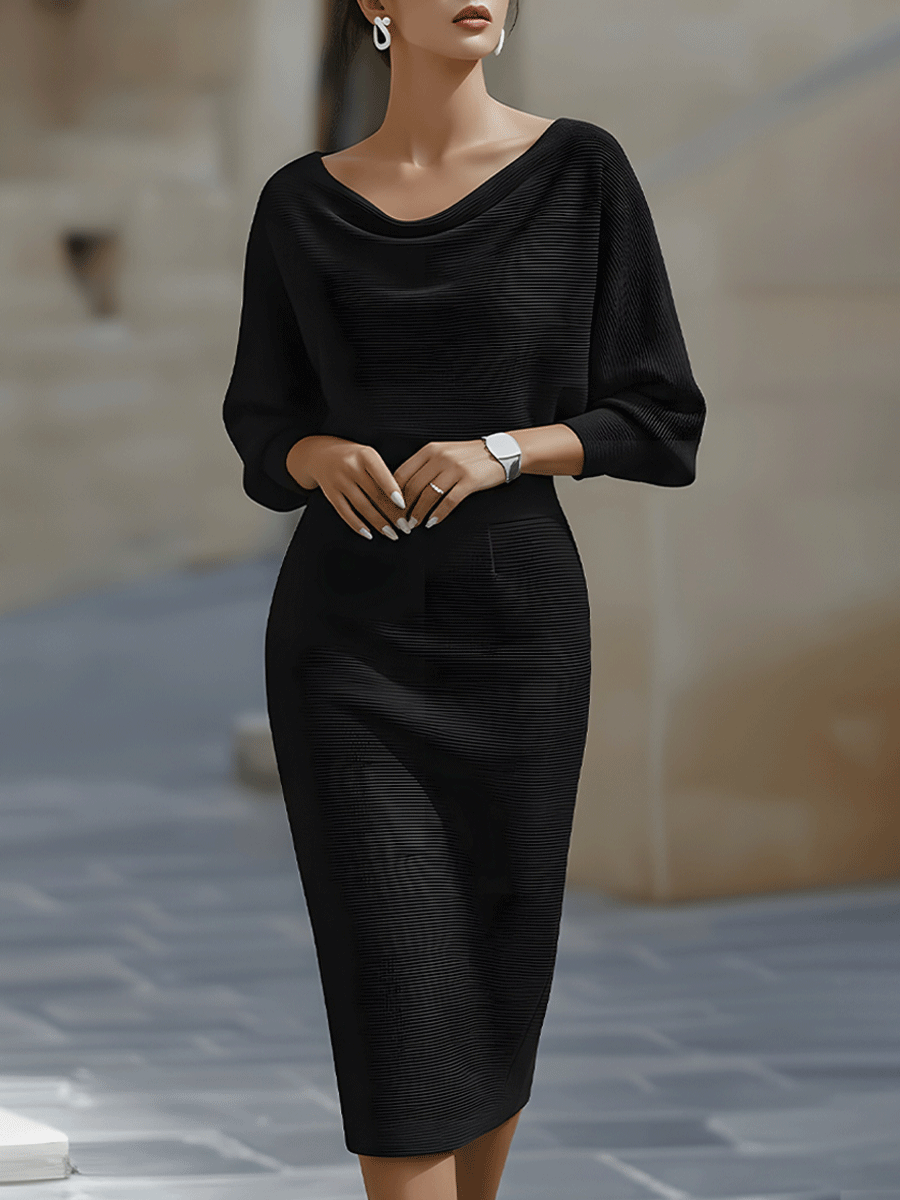 Damen figurbetontes Midikleid für Herbst-Hochzeitsgäste (6)