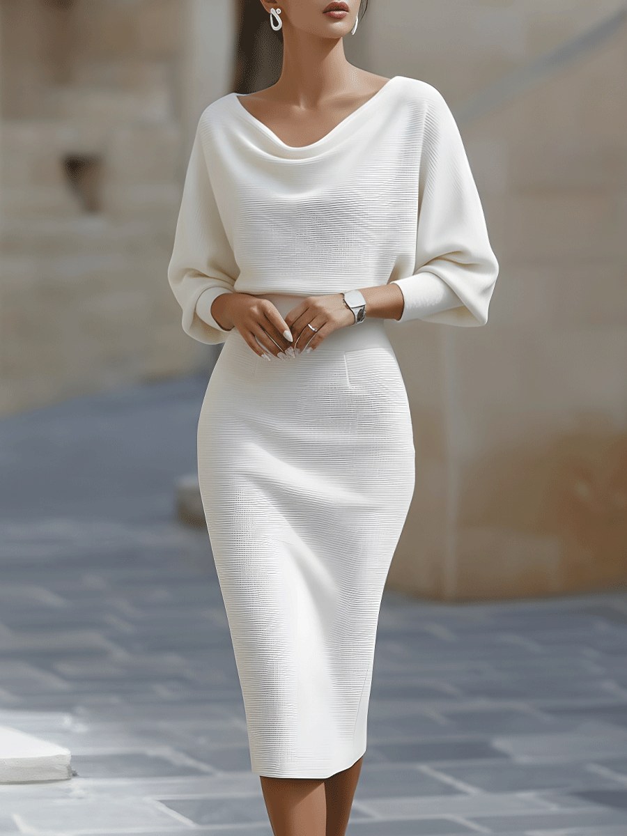 Damen figurbetontes Midikleid für Herbst-Hochzeitsgäste (7)