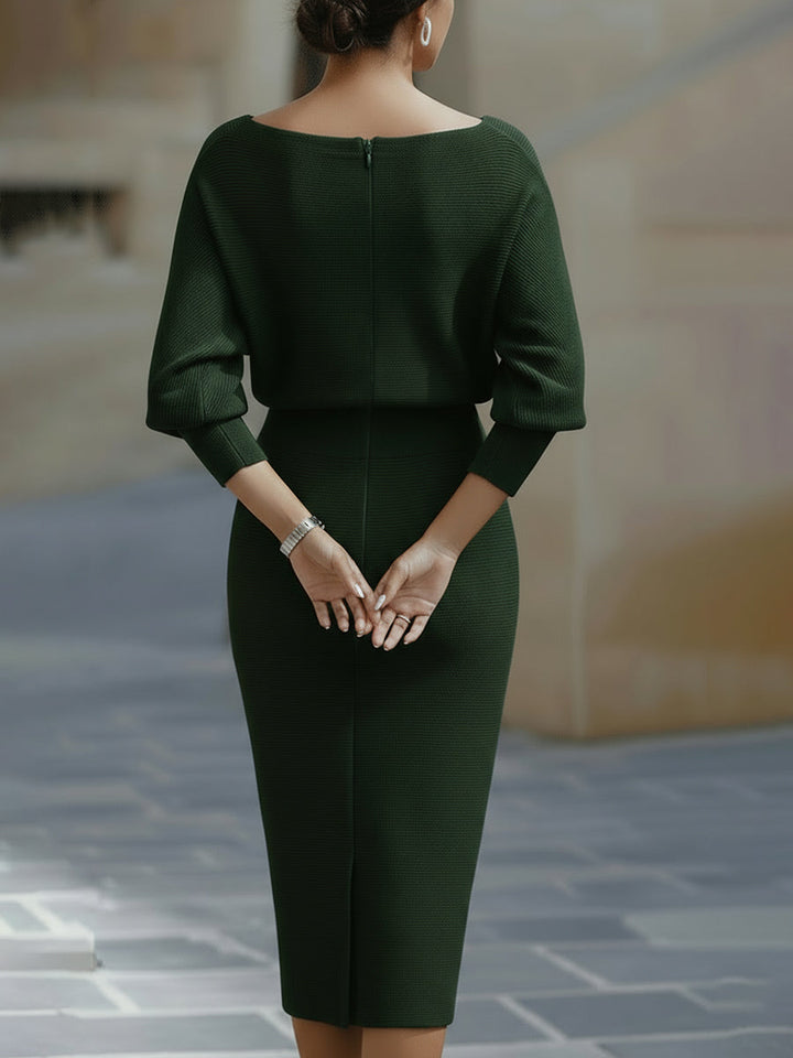 Damen figurbetontes Midikleid für Herbst-Hochzeitsgäste (8)