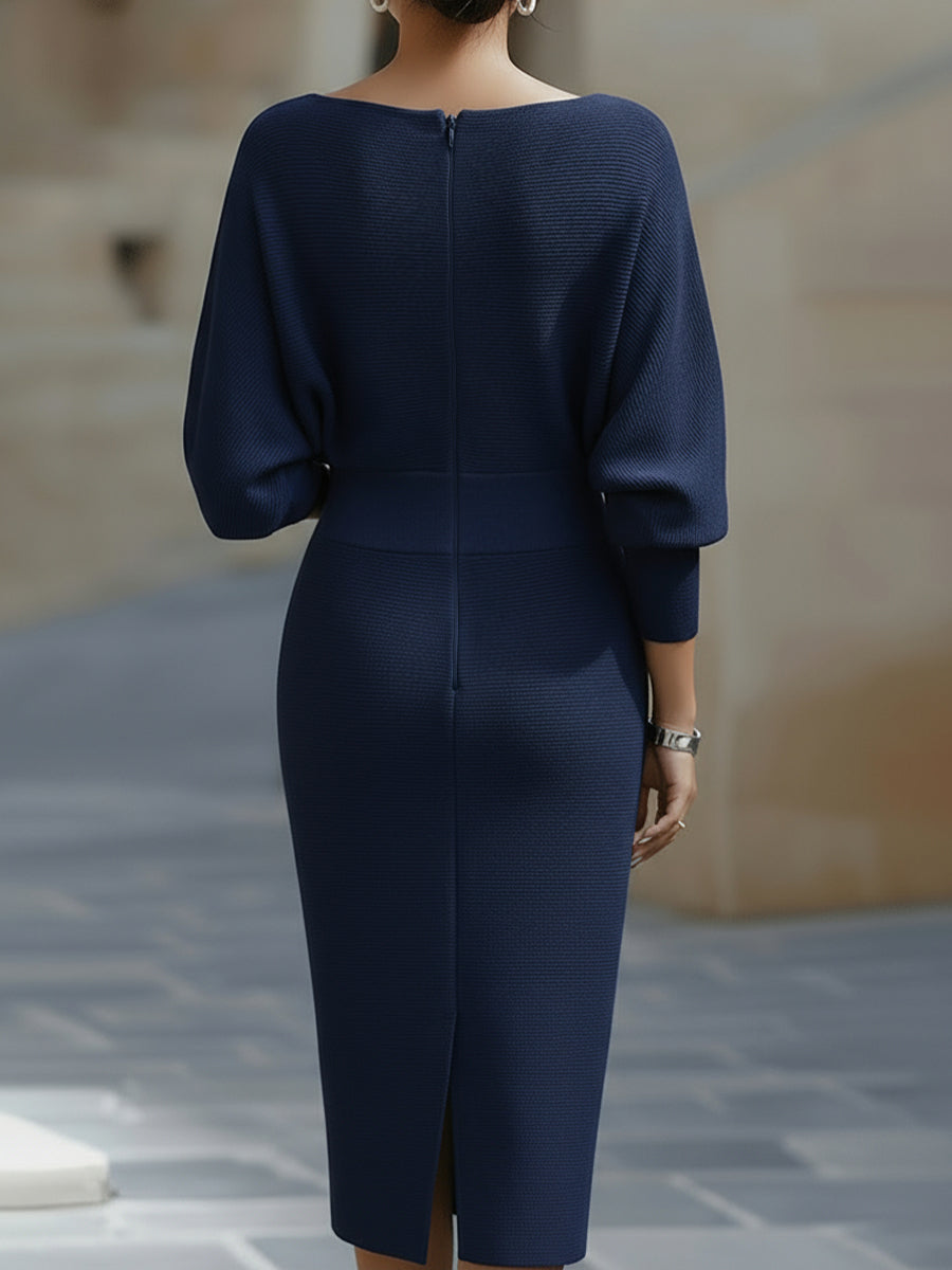 Damen figurbetontes Midikleid für Herbst-Hochzeitsgäste (9)