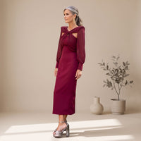 Anna | Damen Figurbetontes Midikleid für Hochzeitsgäste