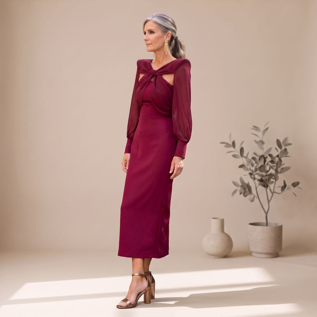 Damen Figurbetontes Midikleid für Hochzeitsgäste (2)