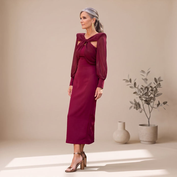 Damen Figurbetontes Midikleid für Hochzeitsgäste (2)