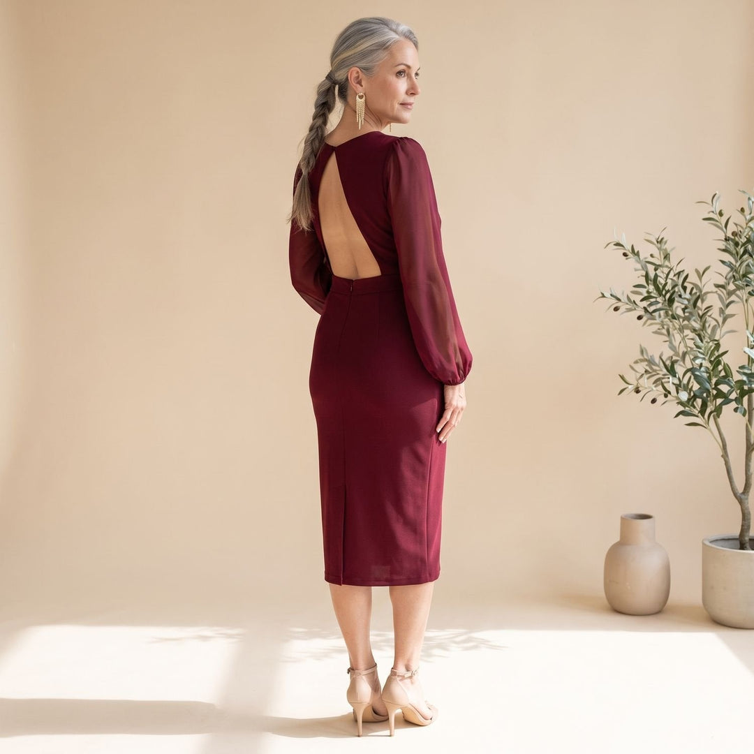 Damen Figurbetontes Midikleid für Hochzeitsgäste (3)
