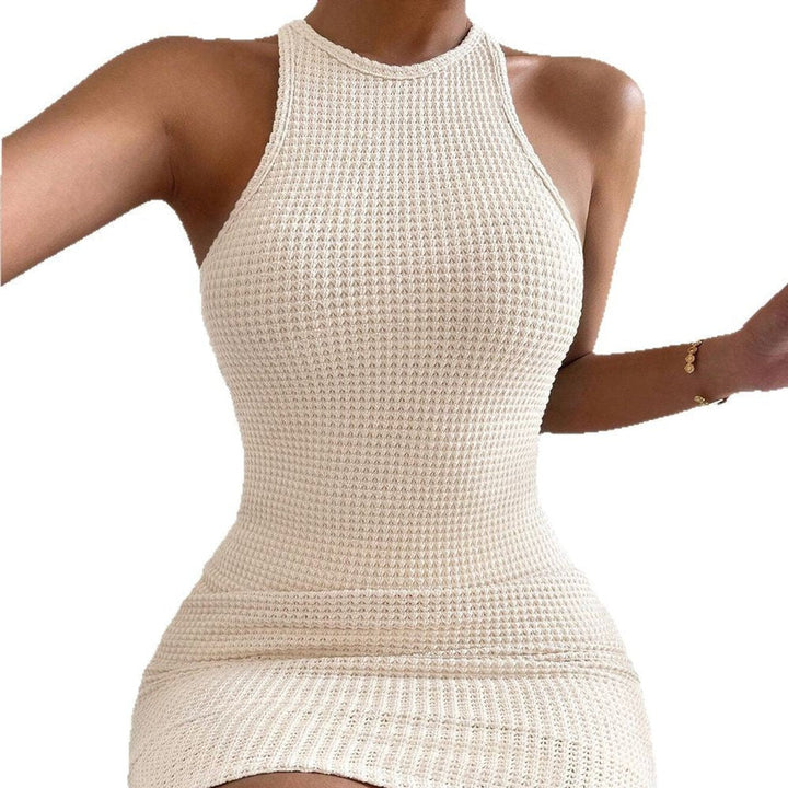 Damen figurbetontes Strickkleid aus Waffelstrick (4)