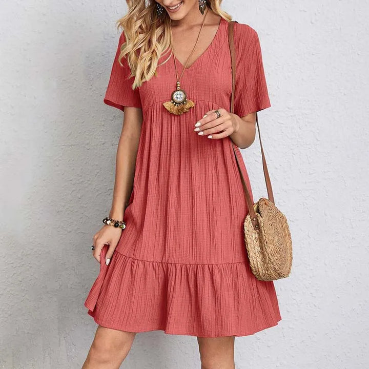 Damen Fließendes Sommerkleid in Rot