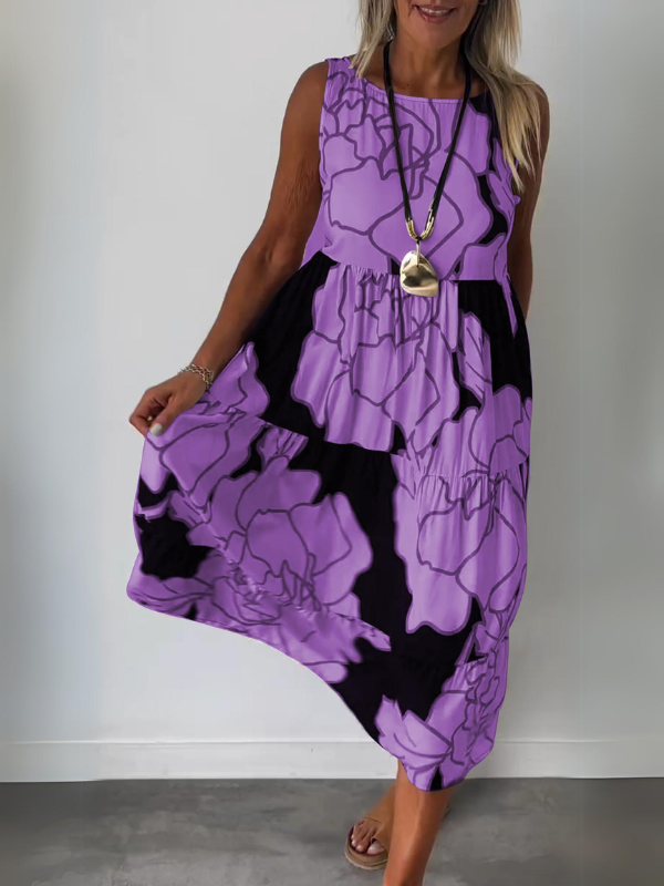 Damen Florales Sommerkleid in Lila
