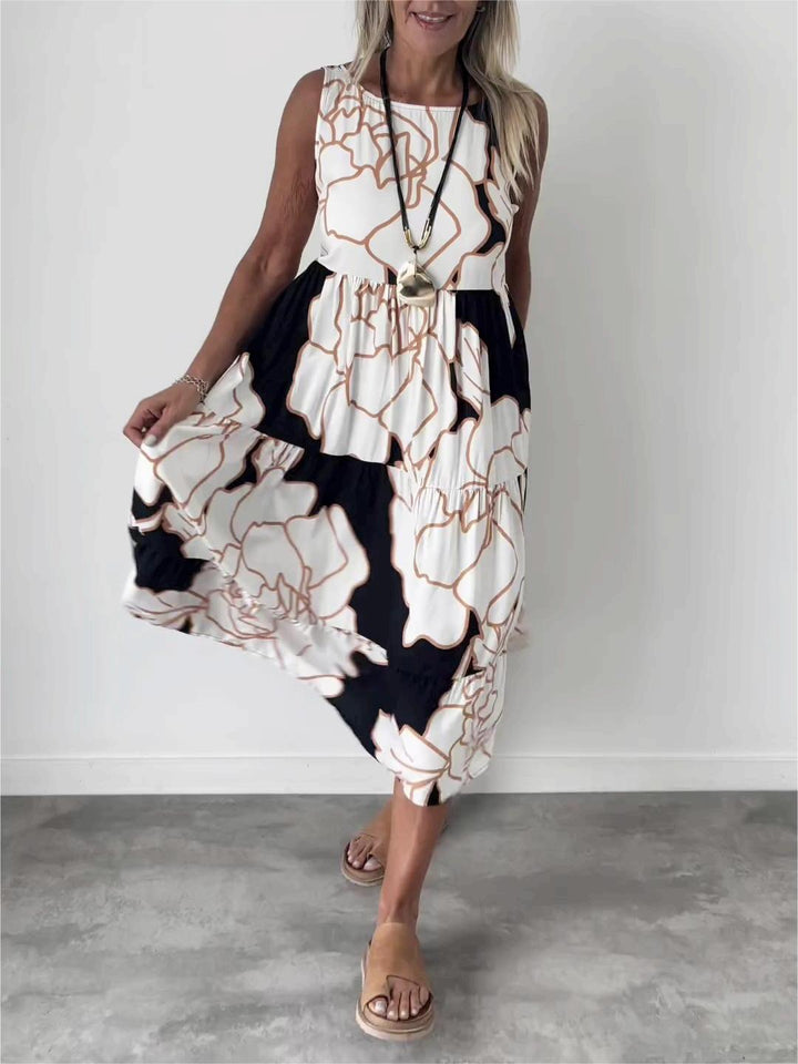 Damen Florales Sommerkleid in Weiß