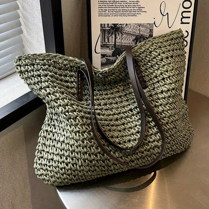 Damen Geflochtene Raffia-Tasche im Boho-Stil