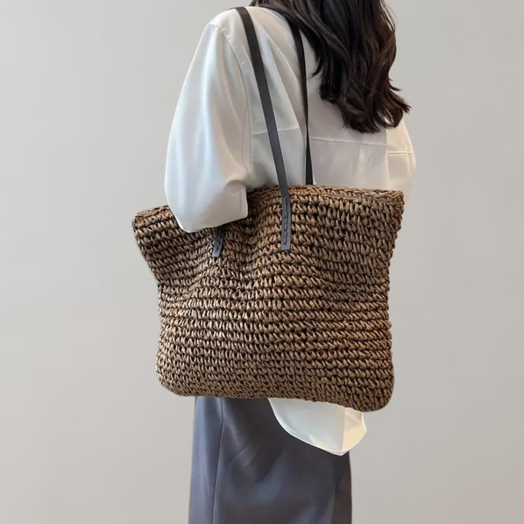 Damen Geflochtene Raffia-Tasche im Boho-Stil (4)