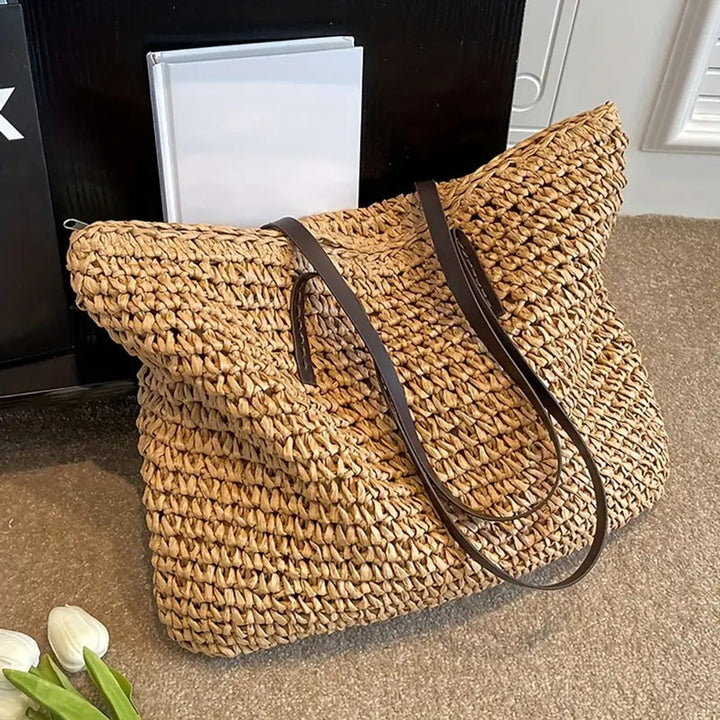 Damen Geflochtene Raffia-Tasche im Boho-Stil (5)