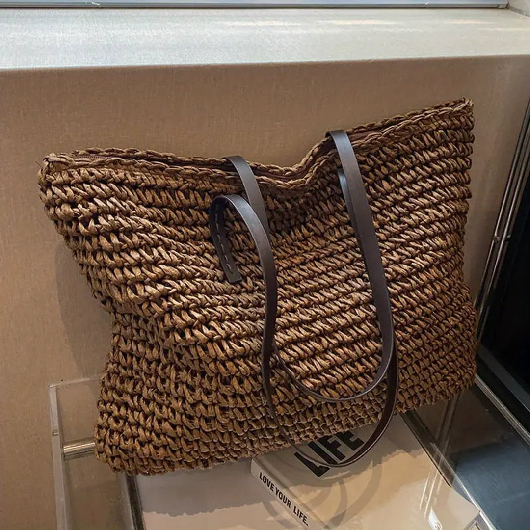 Damen Geflochtene Raffia-Tasche im Boho-Stil (7)