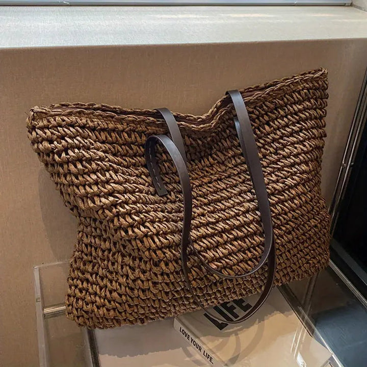 Damen Geflochtene Raffia-Tasche im Boho-Stil (7)